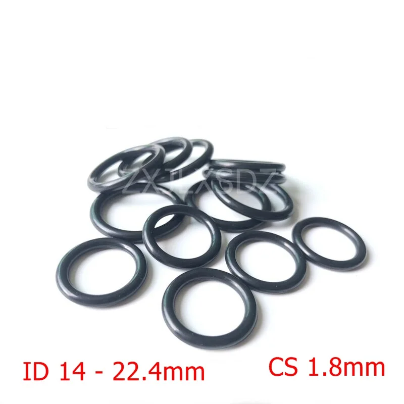 

100 PCS Black NBR rubber O ring O-ring Oring Seal Rubber Gaskets CS 1.8mm x ID 14 15 15.2 16 17 18 19 20 22.4mm