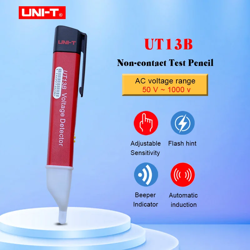 

Non-Contact UNI-T UT13B AC Voltage Detectors Adjustable Sensitivity 50-1000V electrical test pencil