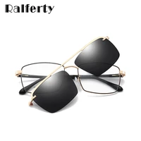 ralferty 2 in 1 optical glasses clip on glasses frame rectangle magnetic sunglasses polarized driving prescription glasses z8050