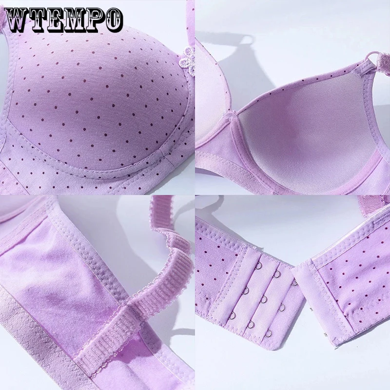 Бюстгальтер пуш-ап женский бесшовный тонкий мягкий Бралетт из хлопка без