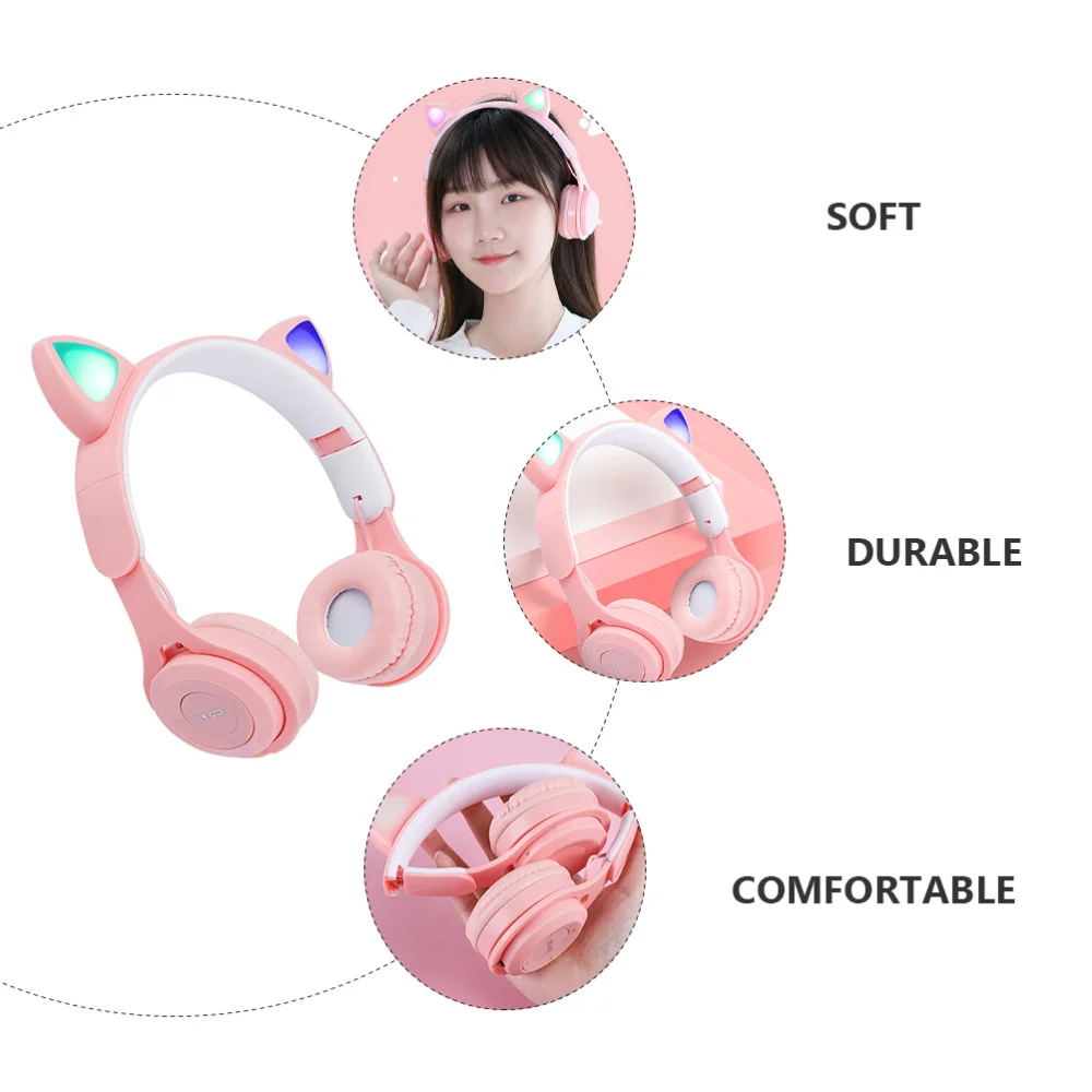 

1 Set Cat Ear LED Headphone Phone Cat Ear Headphone Wireless Earphone