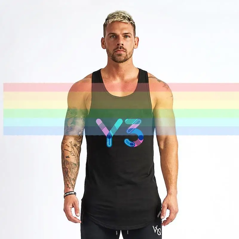 

y3 Yohji Yamamotos Classic signature vest gym For Men Limitied Edition Men's Black Brand Cotton Tees Amazing Short Sleeve TopsN3