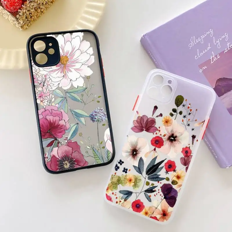 

Beautiful Flower Lavender Pretty art Phone Case matte transparent For iphone 7 8 11 12 13 plus mini x xs xr pro max cover