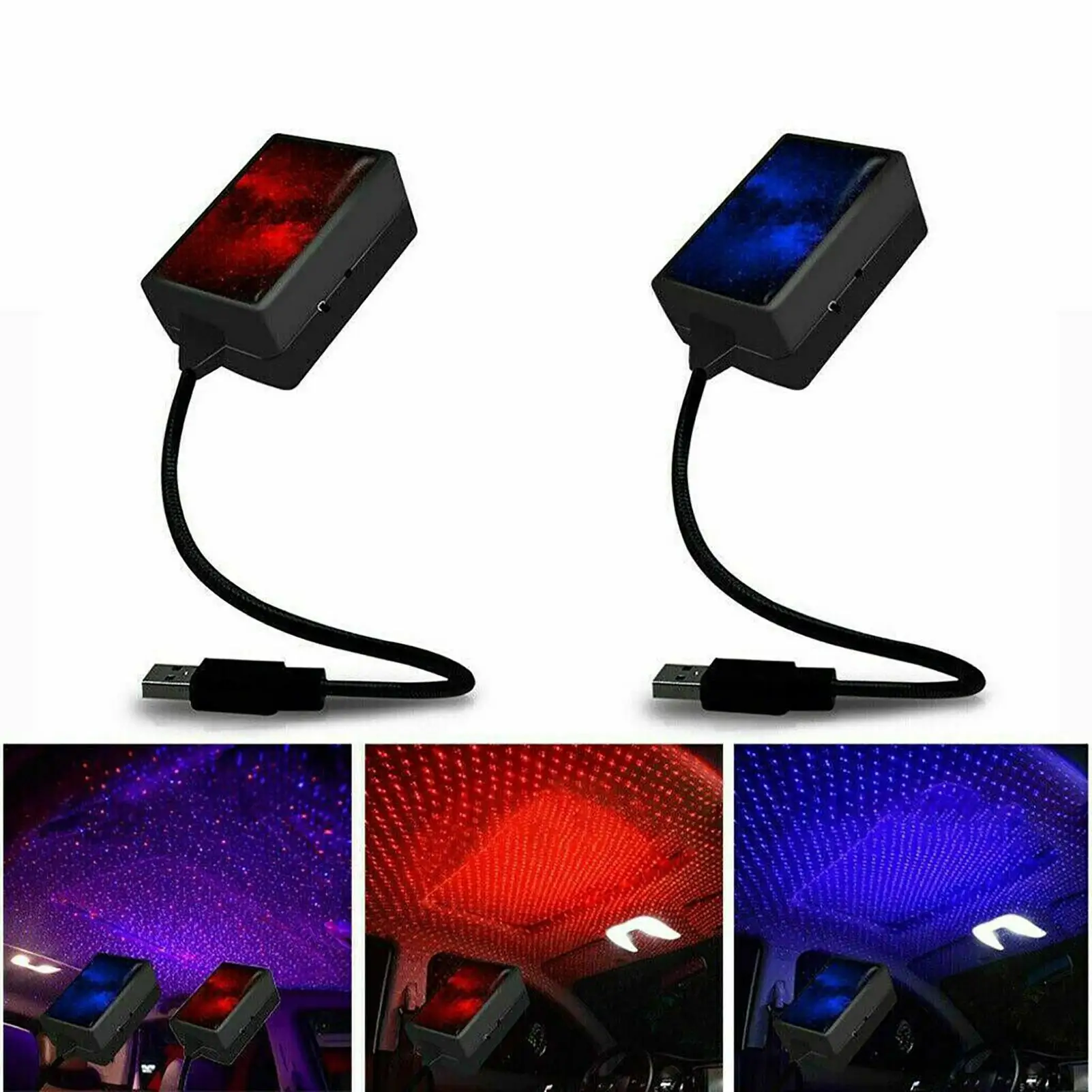 

5V 0.1W USB Car Roof Star Light Interior LED Starry Laser Projector Auto Decoration Night Home Decor Galaxy Lights