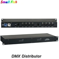 2pcslot new dmx splitter dmx512 stage moving head light signal amplifier splitter 8 outputs dmx distributor par light connector