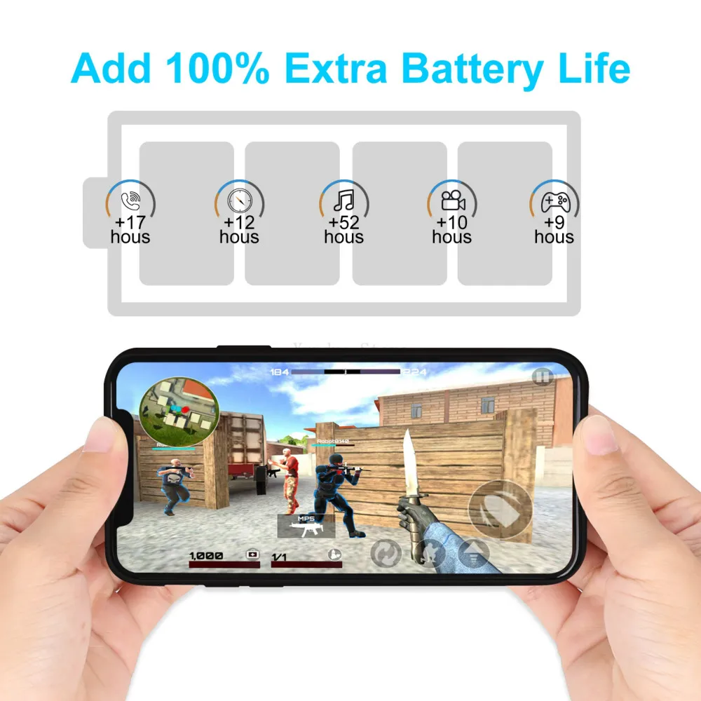 Ext power 5000 мАч тонкий противоударный чехол для зарядного устройства для iPhone XR XsMax перезаряжаемый внешний аккумулятор для iPhone X XS чехол