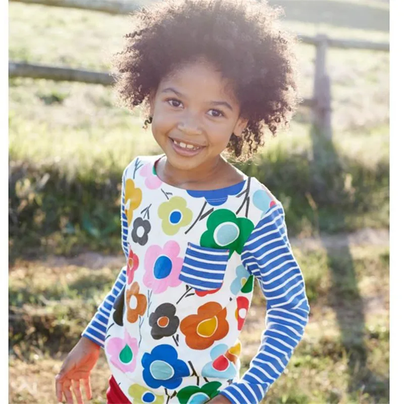 Jumping meters Long Sleeve T shirts for Baby Girls Cotton Clothing Cartoon Print Autumn Spring Tops New Children | Мать и ребенок