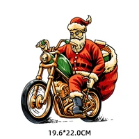 santa claus iron on patches for clothing stickers printed diy motorcycle heat transfer thermo stickers on t shirt stripes badge