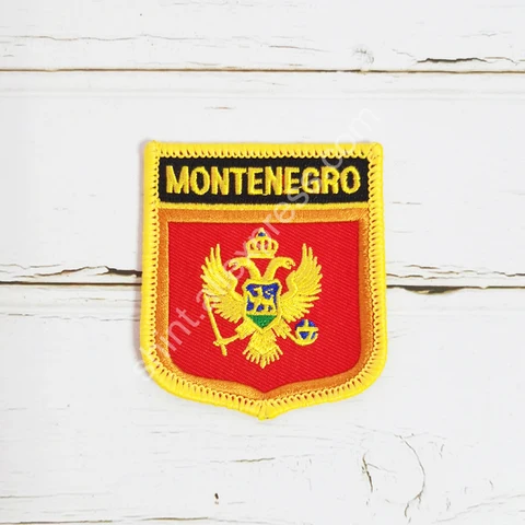 Флаг Черногории вышивка заплатки значок щит и квадратная булавка набор ткани и рюкзак украшен