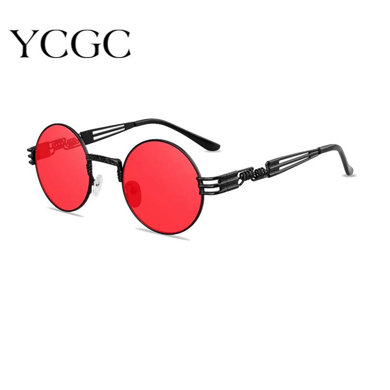 

2020 металлические солнцезащитные очки в стиле стимпанк для мужчин и женщин, модные круглые очки, фирменный дизайн, Винтажные Солнцезащитные ...