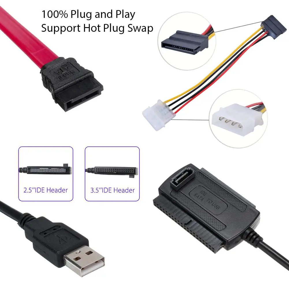 SATA PATA IDE Drive-USB 2 0 адаптер кабель-конвертер для жесткого диска HDD 5 &quot3 5&quot с внешним