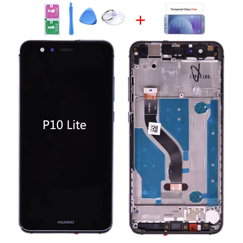 Оригинал для Huawei P10 Lite WAS-LX2J WAS-LX2 WAS-LX1A ЖК-дисплей с кодирующий преобразователь