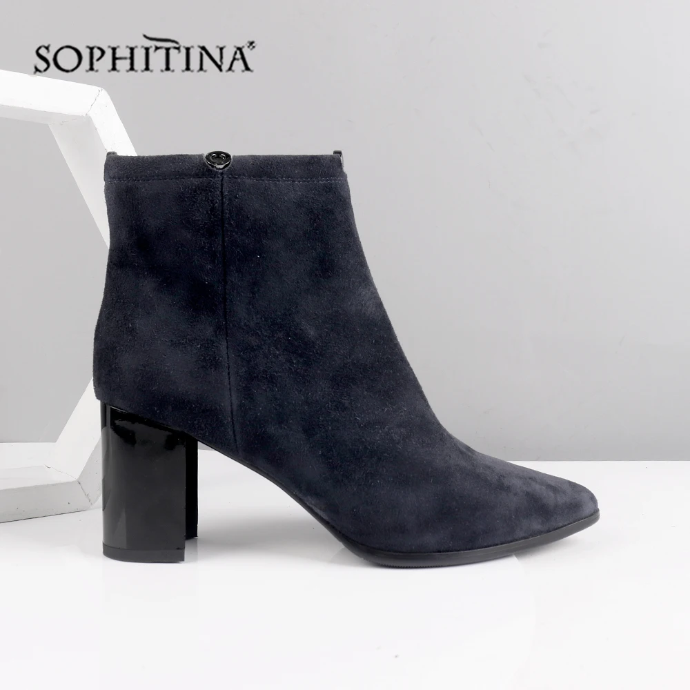 SOPHITINA/женские ботинки ручной работы Элегантная удобная обувь с острым носком на