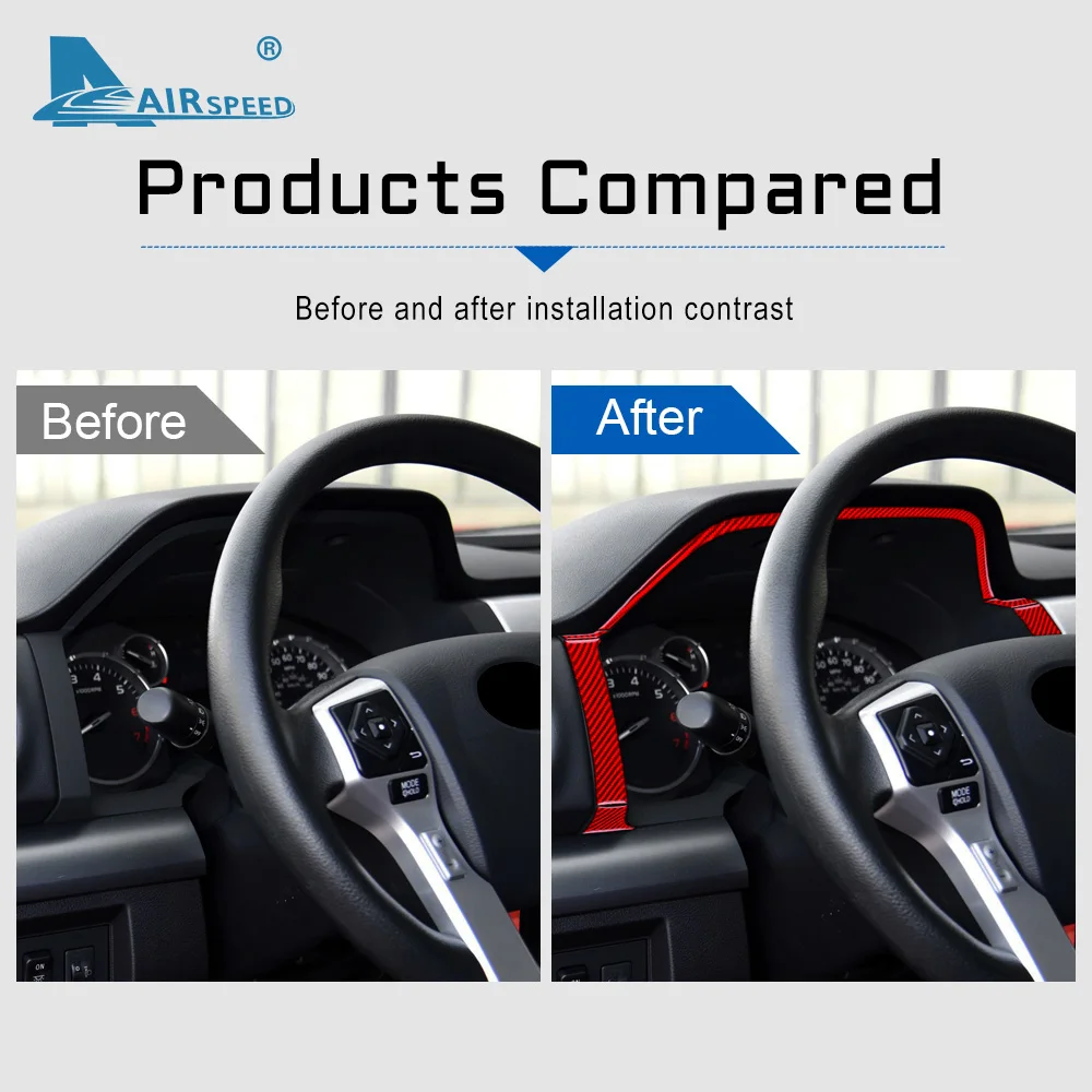 

Carbon Fiber for Toyota Tundra 2014 2015 2016 2017 2018 2019 2020 2021 Accessories Interior Trim Car Speedometer Frame Sticker