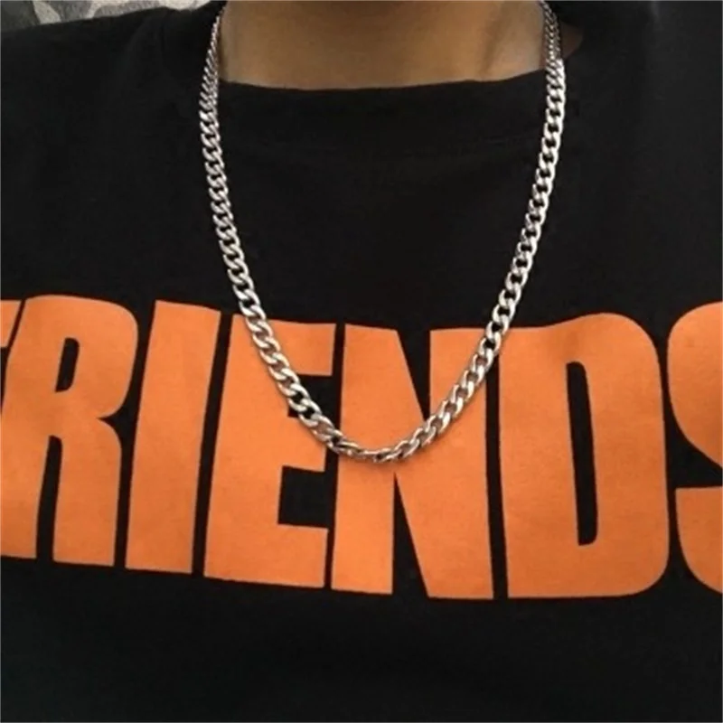 

Rope Cuban Chain Necklace Men's Chain Fashion Temperament Stainless Steel Choker Link Chain Necklace For Men Jewelry Gift