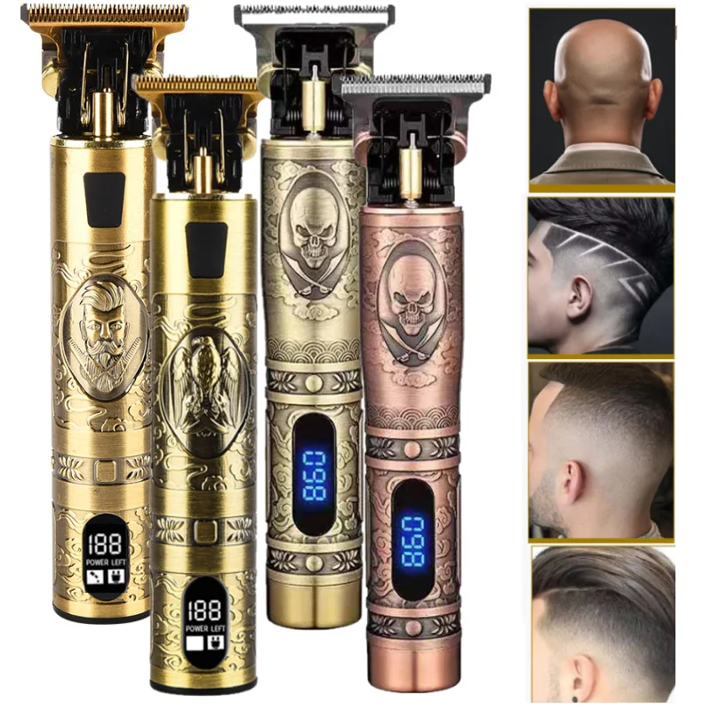 

2021 Electric hair clipper USB rechargeable retro razor beard trimmer professional men's haircut machine beard barber haircut