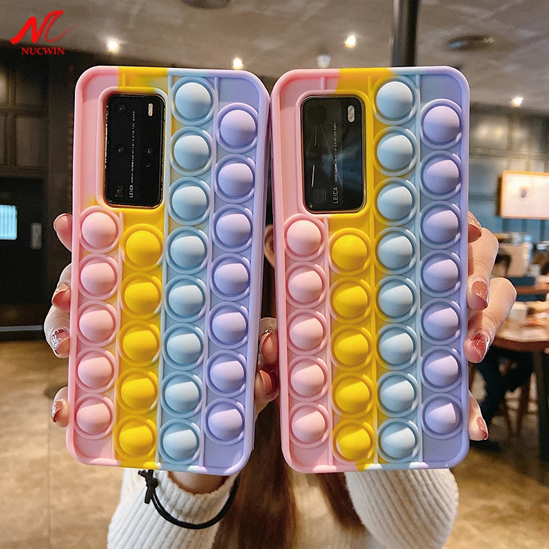 

Снимающий стресс игрушечный чехол для Samsung Galaxy A12 A21 A51 A71 A20 A31 S21 S20 S10 S9 Plus Note20 пузырьковый сенсорный Чехол