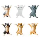 Забавная ручка в виде кошки, черный держатель для наушников в виде кошки, милый домашний декор, пасхальное украшение, набор для хранения