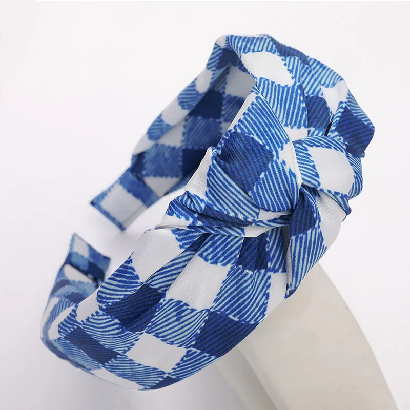 

Sweet Headband Floral Dot Print Headband Elegant Cross Knotted Hair Hoop Wide Brimmed Head Hoop Women Hair Accessories