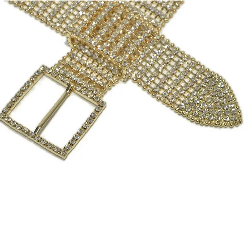 Женский Блестящий металлический пояс со стразами | Дом и сад