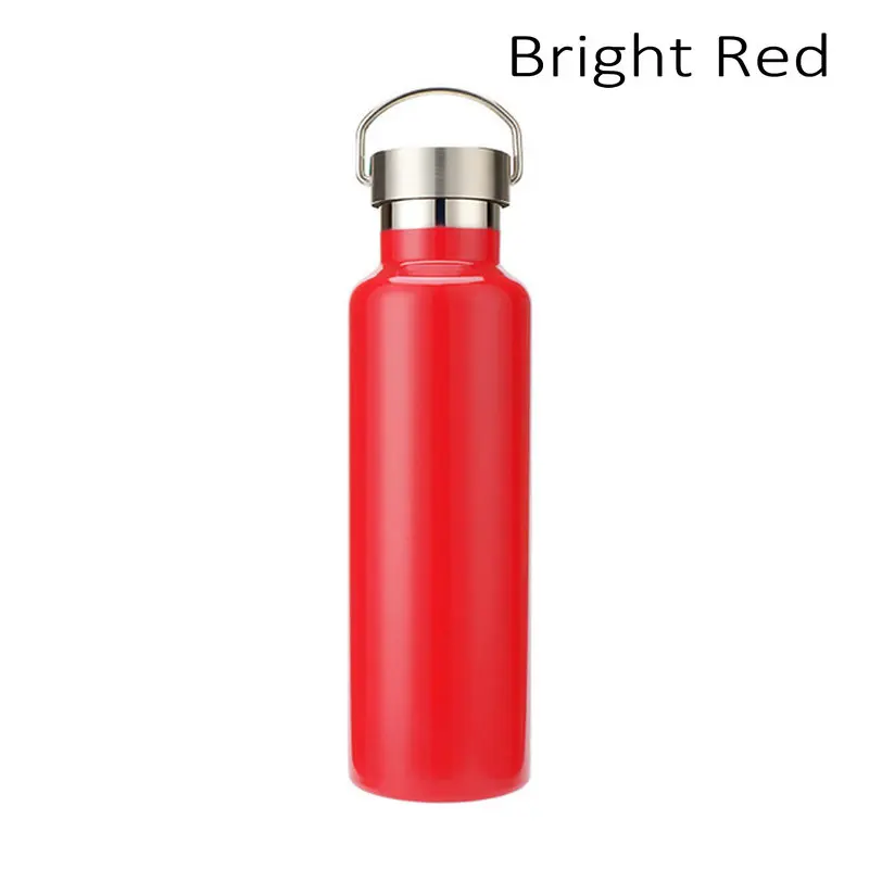 Bright red 350/500/600/750/1000 мл Нержавеющая сталь двойные стенки с вакуумной твердого английского фарфора утепленная Бутылки для воды Кофе чайник путешествия пить вакуум с двойными стенками из нержавеющей стали - Цвет: Bright red