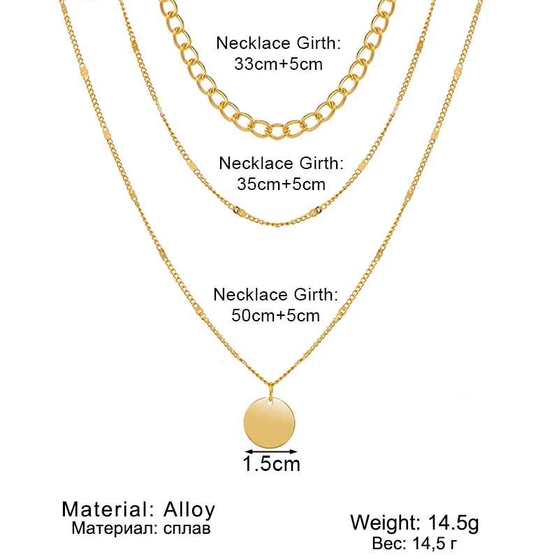 

EN Vintage Necklace on Neck Gold Chain Women's Jewelry New Layered Accesories for Girls Gifts Fashion Pendant 2021 Necklaces
