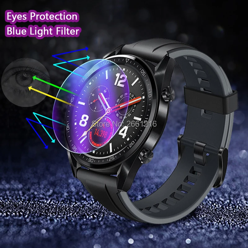 for huawei honor watch gs pro smartwatch hd clear anti blue purple light tempered glass 9h 2 5d premium screen protector film free global shipping