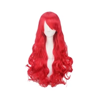 anime the little mermaid princess ariel cosplay wig halloween play wig party stage synthetic red curly hair