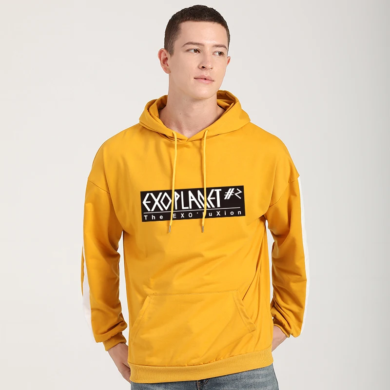 Толстовка EXO оверсайз для мужчин и женщин свитшот с капюшоном в Корейском стиле