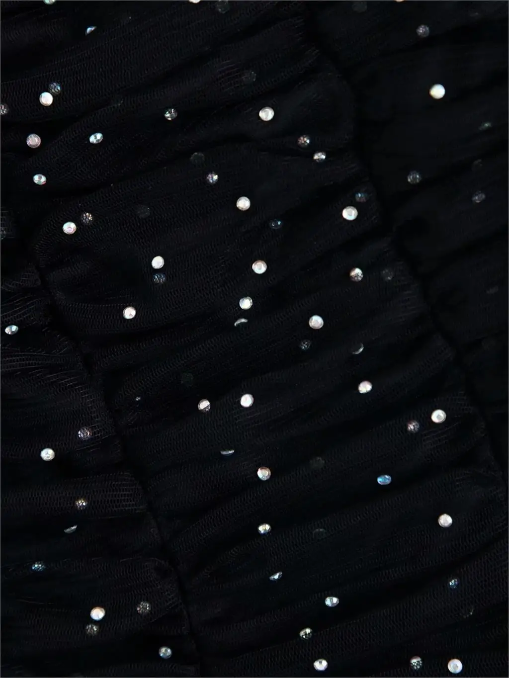 Женский укороченный топ в горошек расшитый блестками сетчатый с пышными