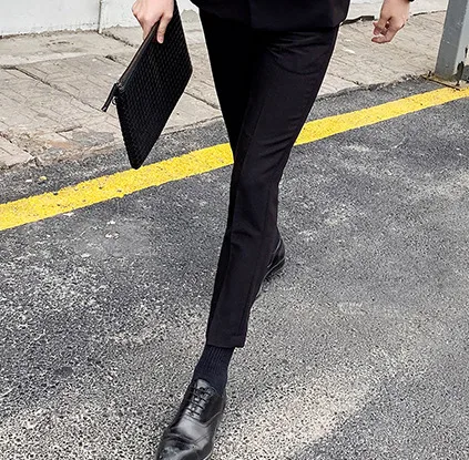 Black Only pant Traje Novio, мужские вечерние костюмы контрастных цветов, мужские костюмы для сцены, приталенные костюмы, брюки для выпускного, двубортный костюм, мужской костюм - Цвет: Black Only pant