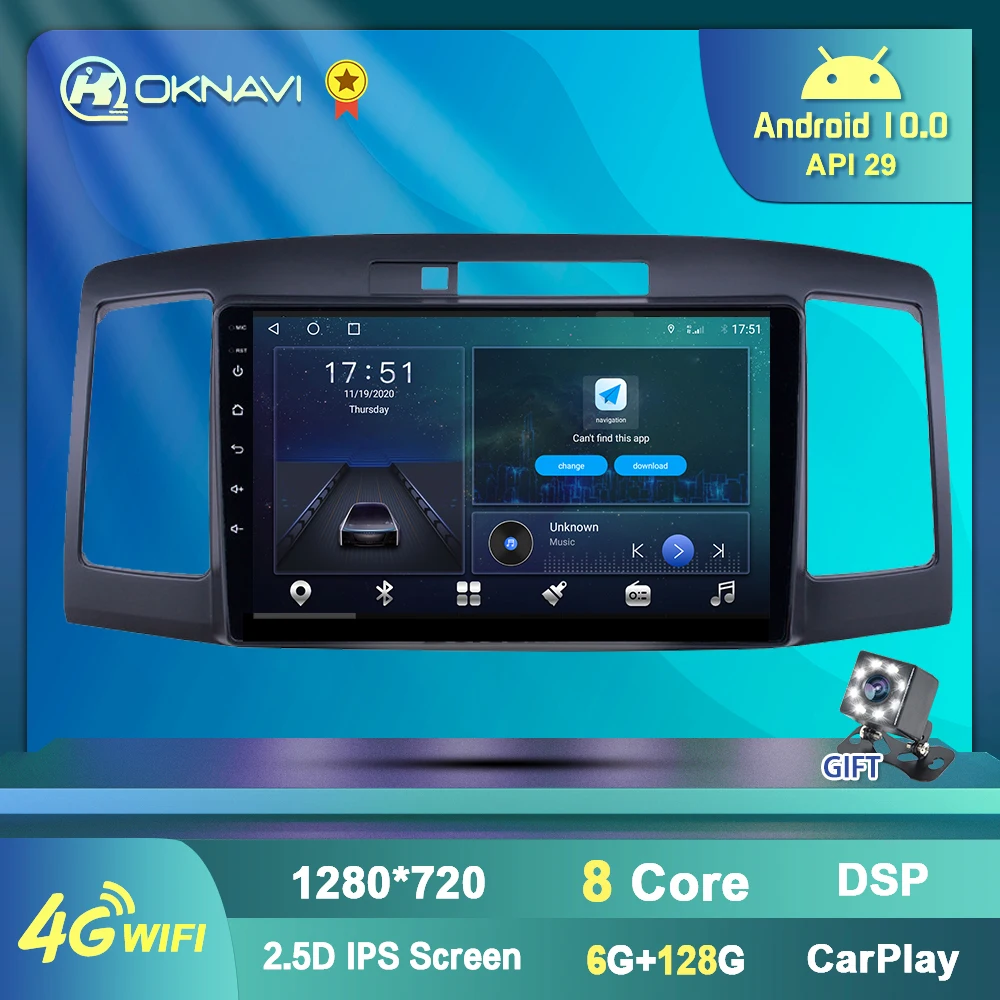 Автомагнитола 6 + 128G для Toyota мультимедийный видеоплеер с GPS Навигатором стерео BT
