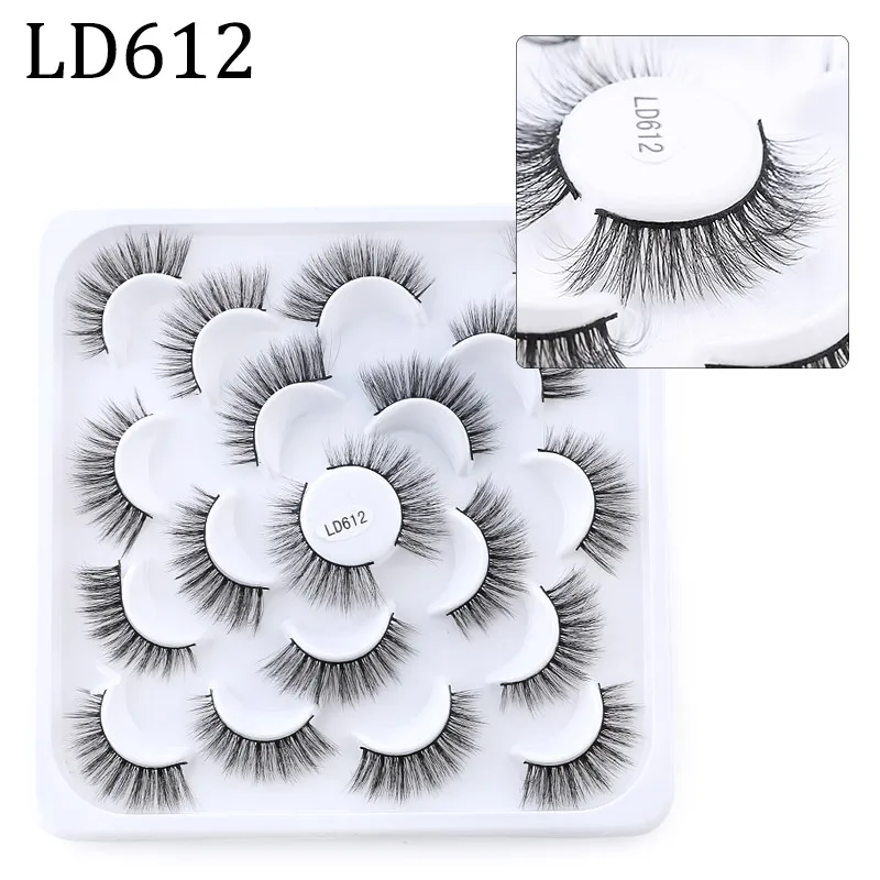 

5/10pairs 5D Faux Mink Lashes Natural Long False Eyelashes Volume Fake Lashes Makeup Extension Eyelash