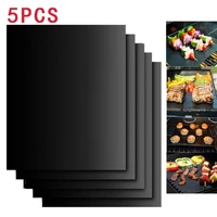 5pcs non stick bbq grill mat baking mat barbecue tools heat resistance easily cleaned kitchen tools outdoor camping equipment