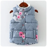 2021 autumn winter children vest for girl printing girl sleeveless jacket 3 7 year kid teenager waistcoat outerwear