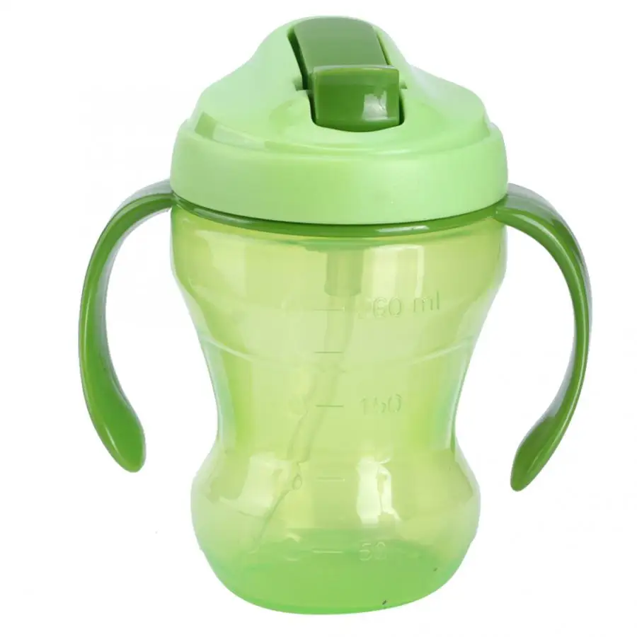 260 мл двойная ручка бутылка с водой младенца Кормление силиконовые чашки