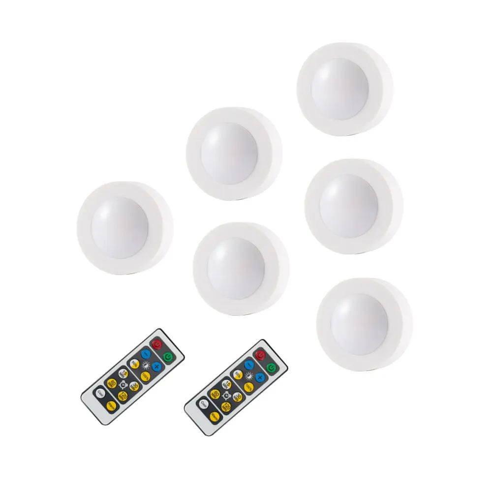 Двойной цветной светильник в виде шайбы беспроводной под шкаф питание от