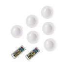 Двойной цветной светильник в виде шайбы, беспроводной светильник под шкаф, питание от батарейки, ночник с дистанционным регулятором времени