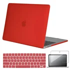 Чехол для ноутбука Macbook Air 13 дюймов A2337 Pro 13 дюймовPro 15 дюймовAir 11 дюймовБелый Матовый Красный Жесткий чехол A1342 + пленка для клавиатуры + Защитная пленка для экрана
