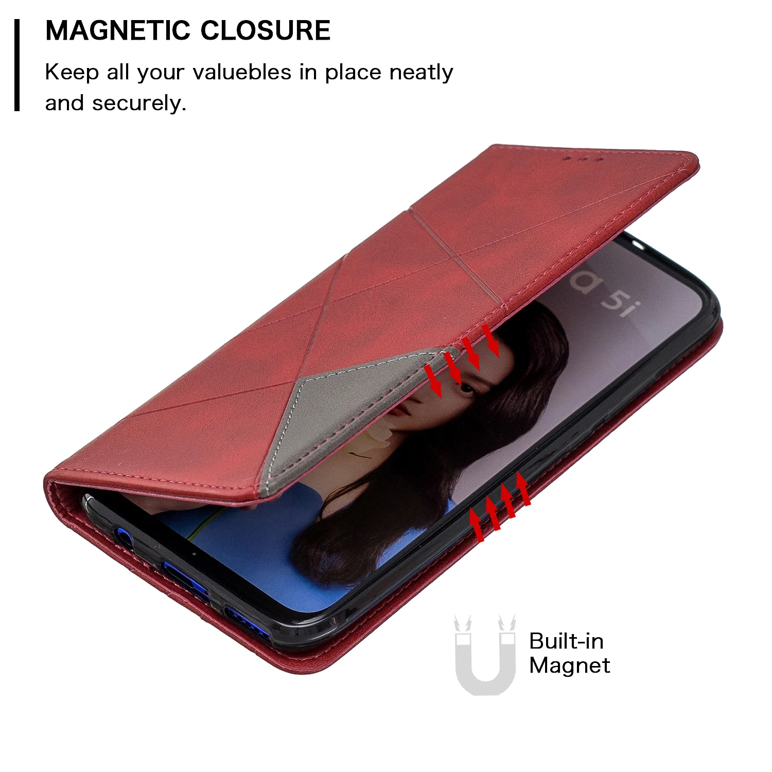Чехол книжка из искусственной кожи с геометрическим рисунком для huawei Nova 5i Telefoon