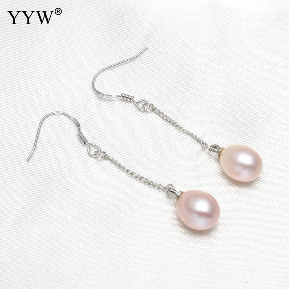 

freshwater pearl drop earring natural for woman purple for holiday party elegant earring wedding banquet female gifts jewellery