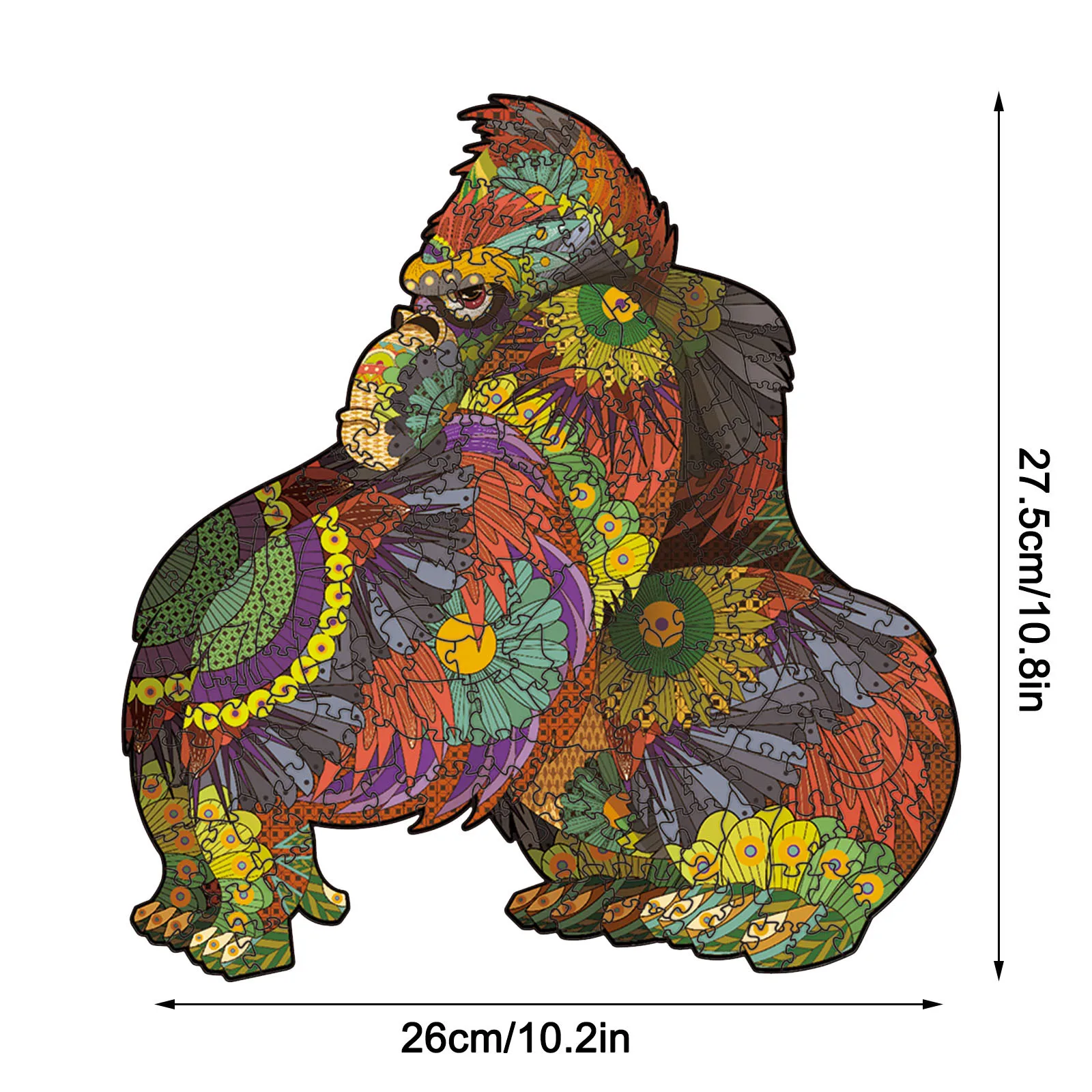

200PC Of Adult Alien Shaped Wooden Puzzle Personality Animal Tiger Raccoon Orangutan 5MM Thick Puzzle Unique Shape Game Toy Gift