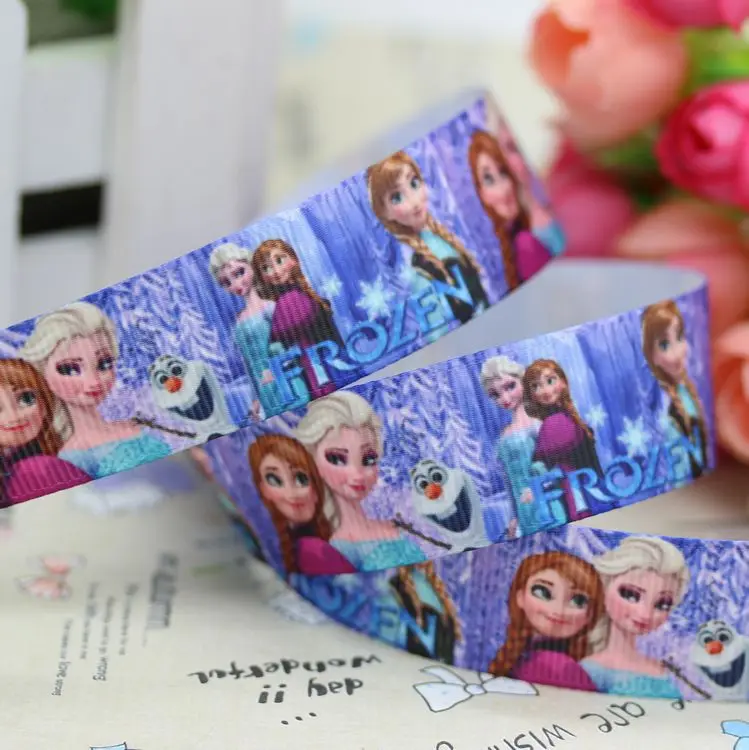 DHK 7/8 ''5 ярдов Анна Эльза печатные корсажная лента бант для волос diy вечерние украшения OEM 22 мм E795