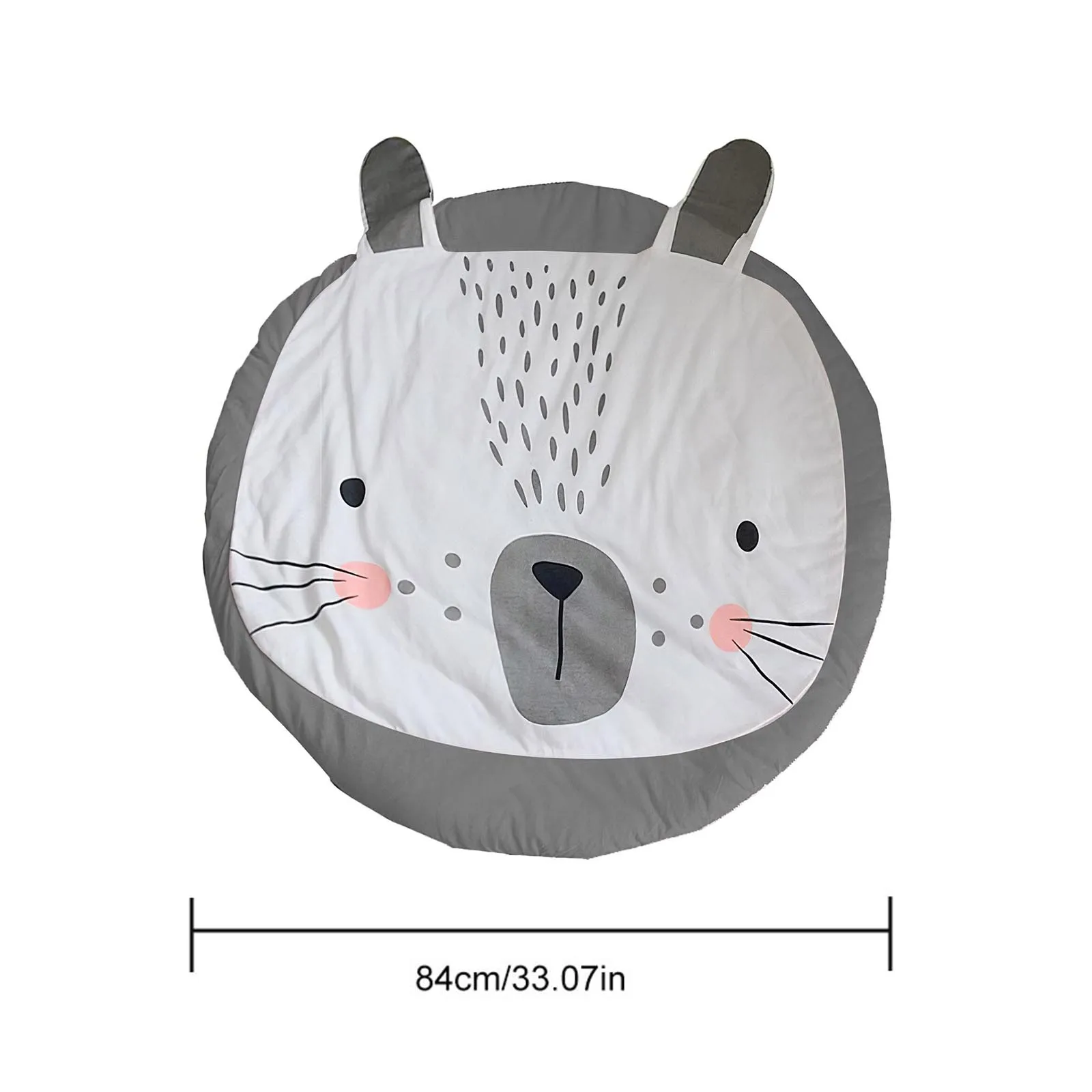 

Baby Play Mat Toys Cute Round Carpet Rug Mat Warm And Soft Cartoon Rabbit Crawling Floor Blanket For Kid Room Decoration