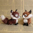 Милая имитация лисы, мини-модель лисы, домашний декор, подарок на свадьбу, день рождения, мягкие плюшевые игрушки, реквизит для фотосъемки