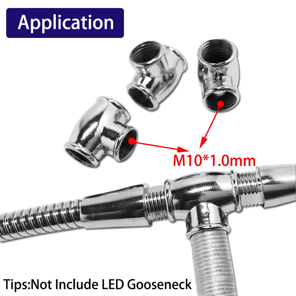 

2pcs Internal Tooth M10 Black / White Three Joint Hollow Tooth Tube T-shaped Adapter Tooth Tube Three Head Internal M10 Joint