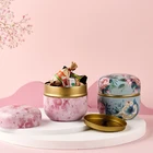 Контейнеры для чая банки для травяного чая в японском стиле, конфеты, закуски, маленькие круглые банки, портативная жестяная мини-коробка упаковка консервных банок