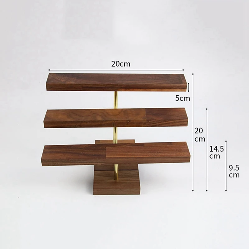 

2 Pcs T-Shaped Wooden Base Necklace Bracelet Jewelry Display Rack Watch Jewelry Storage Rack Large & Small