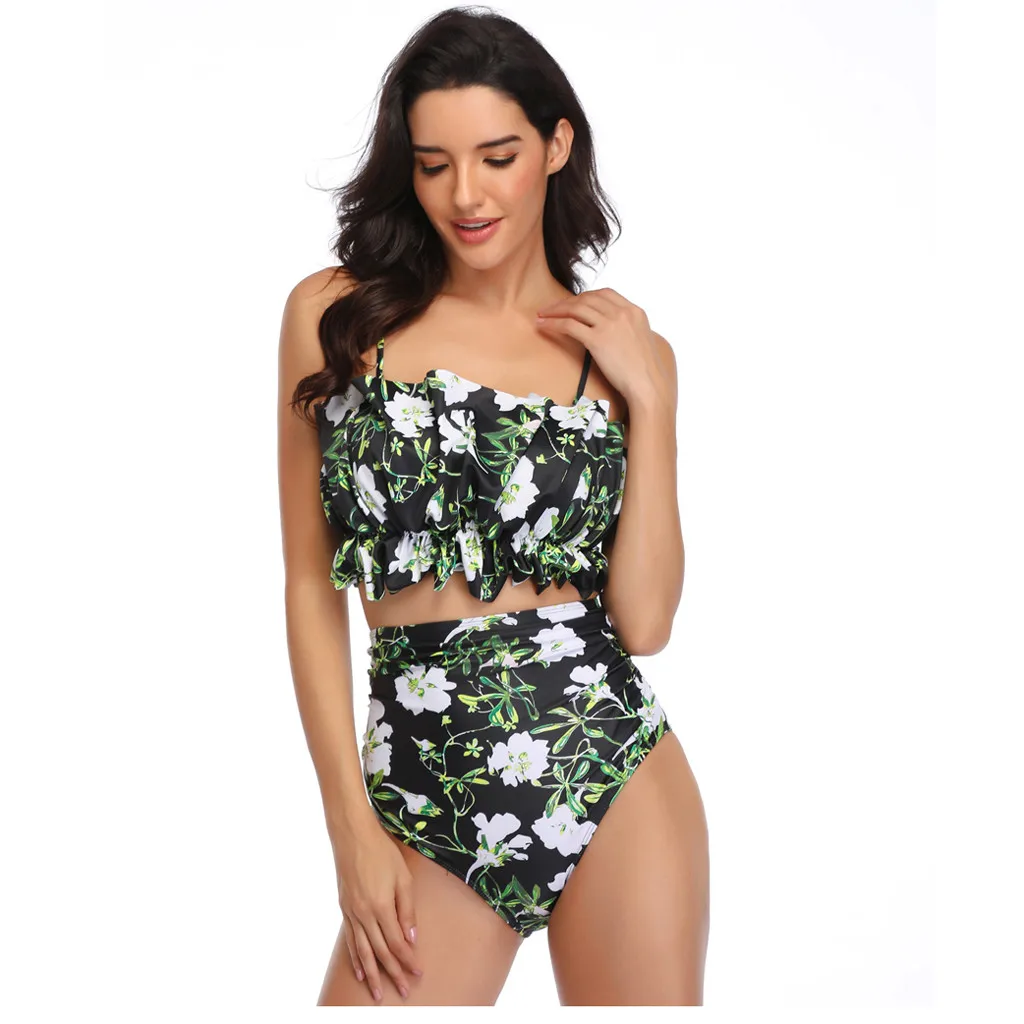 Комплект бикини с лямкой через шею женский топ вырезом на спине комплект из двух