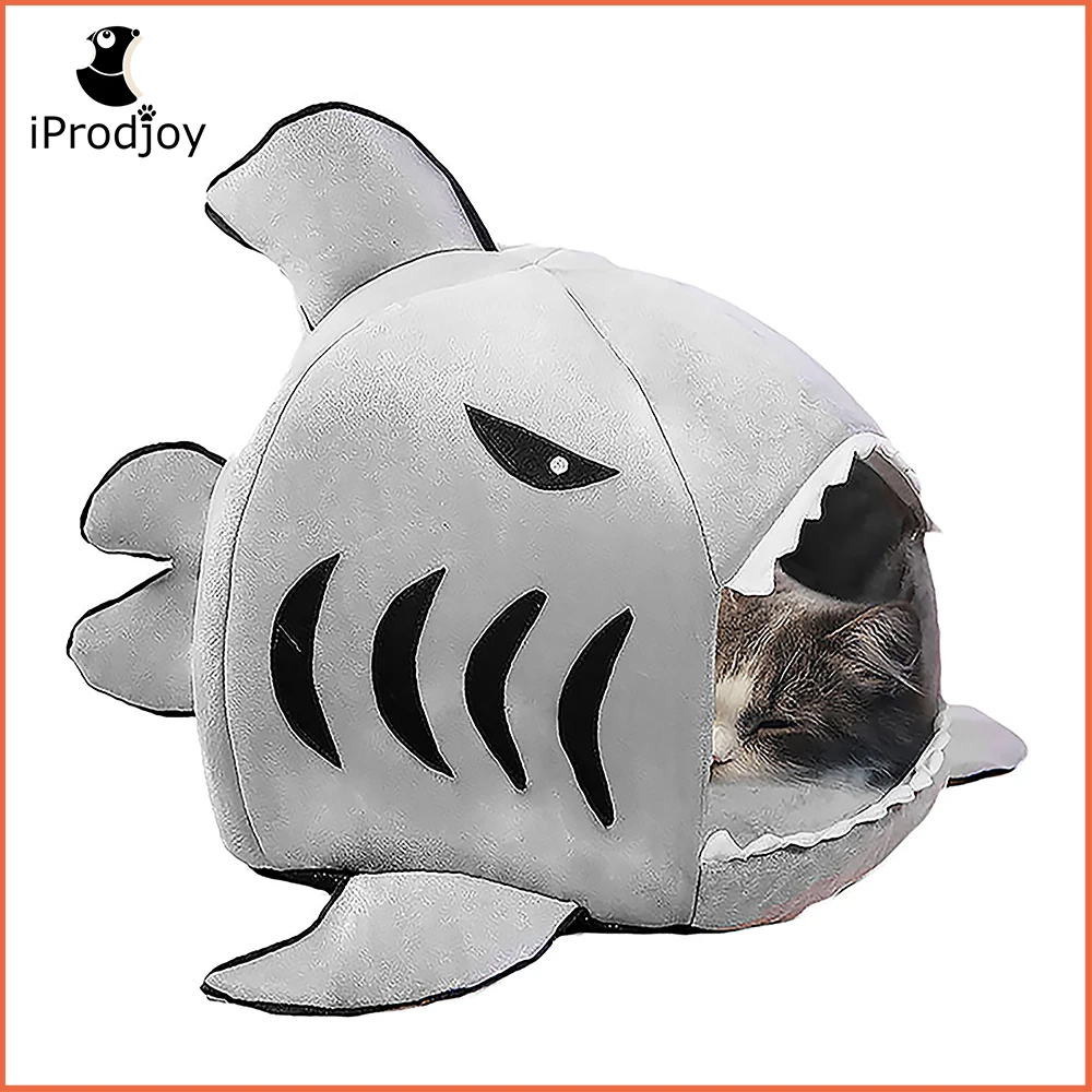 Коврик для кошек в форме акулы теплый дом питомник котята кровать домик собак